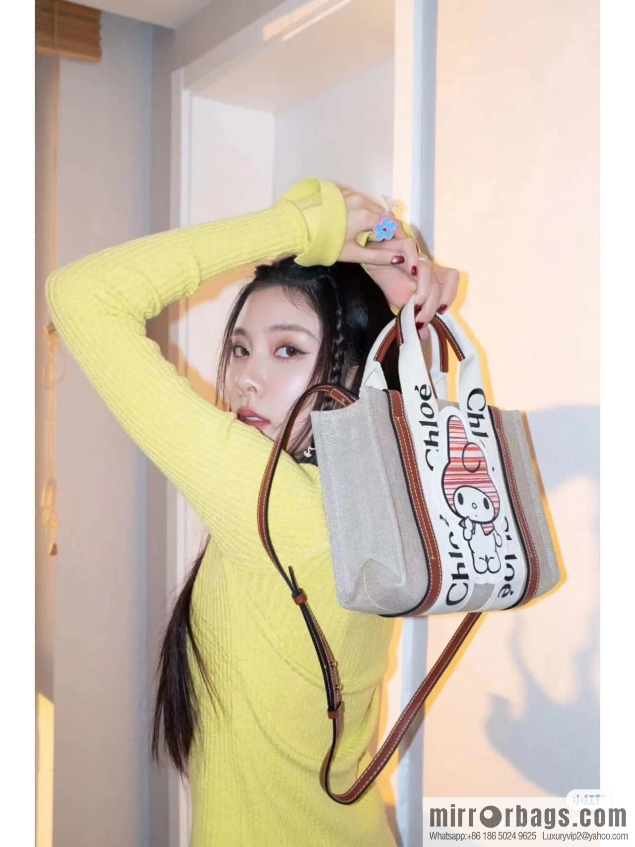 Chloe x My Melody joint, small Melody tote bag 26.5CM.