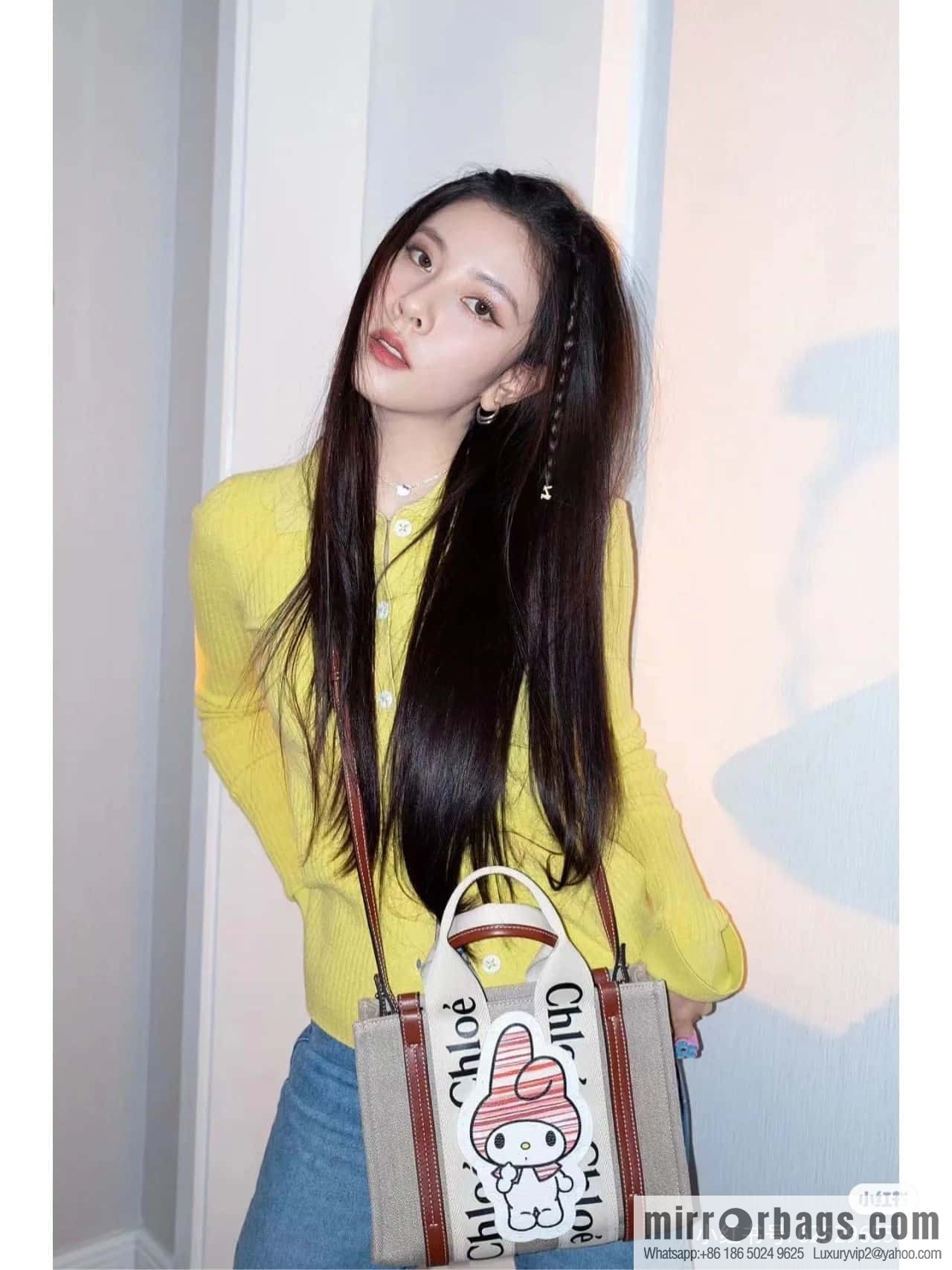 Chloe x My Melody joint, small Melody tote bag 26.5CM.