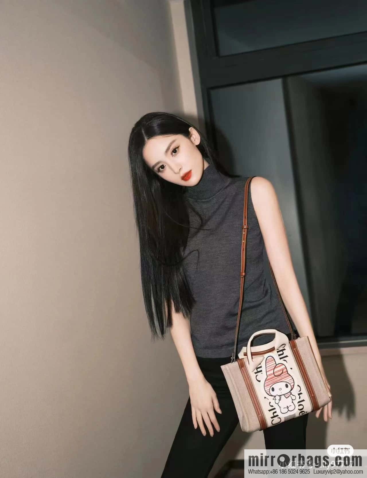 Chloe x My Melody joint, small Melody tote bag 26.5CM.