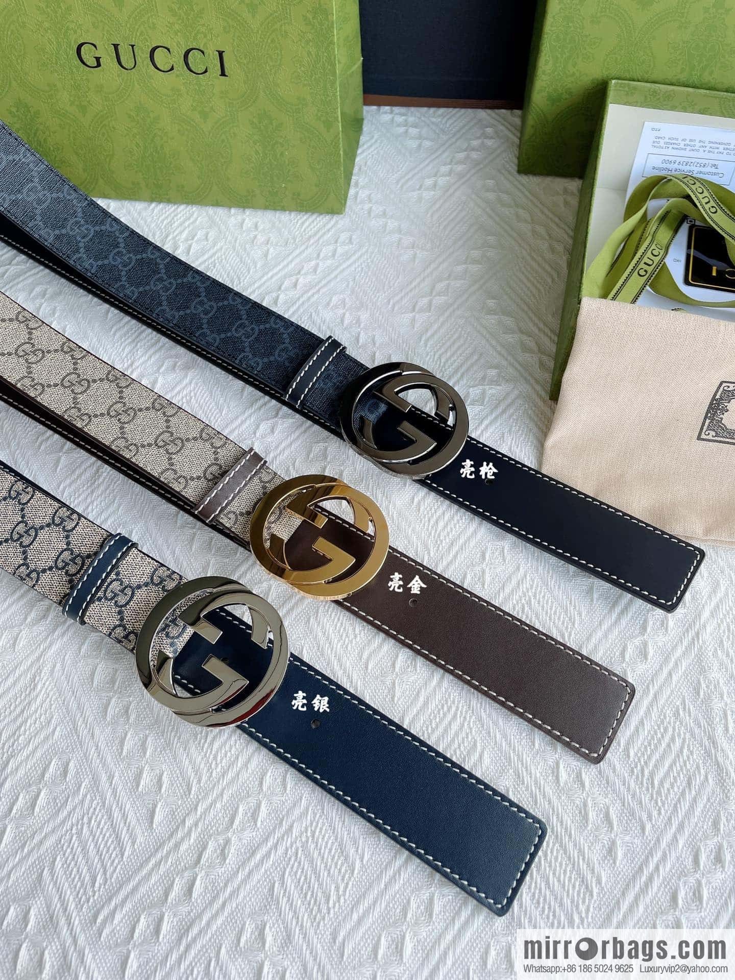Gucci Gucci, exquisite polished double G buckle classic men's 3.8cm belt