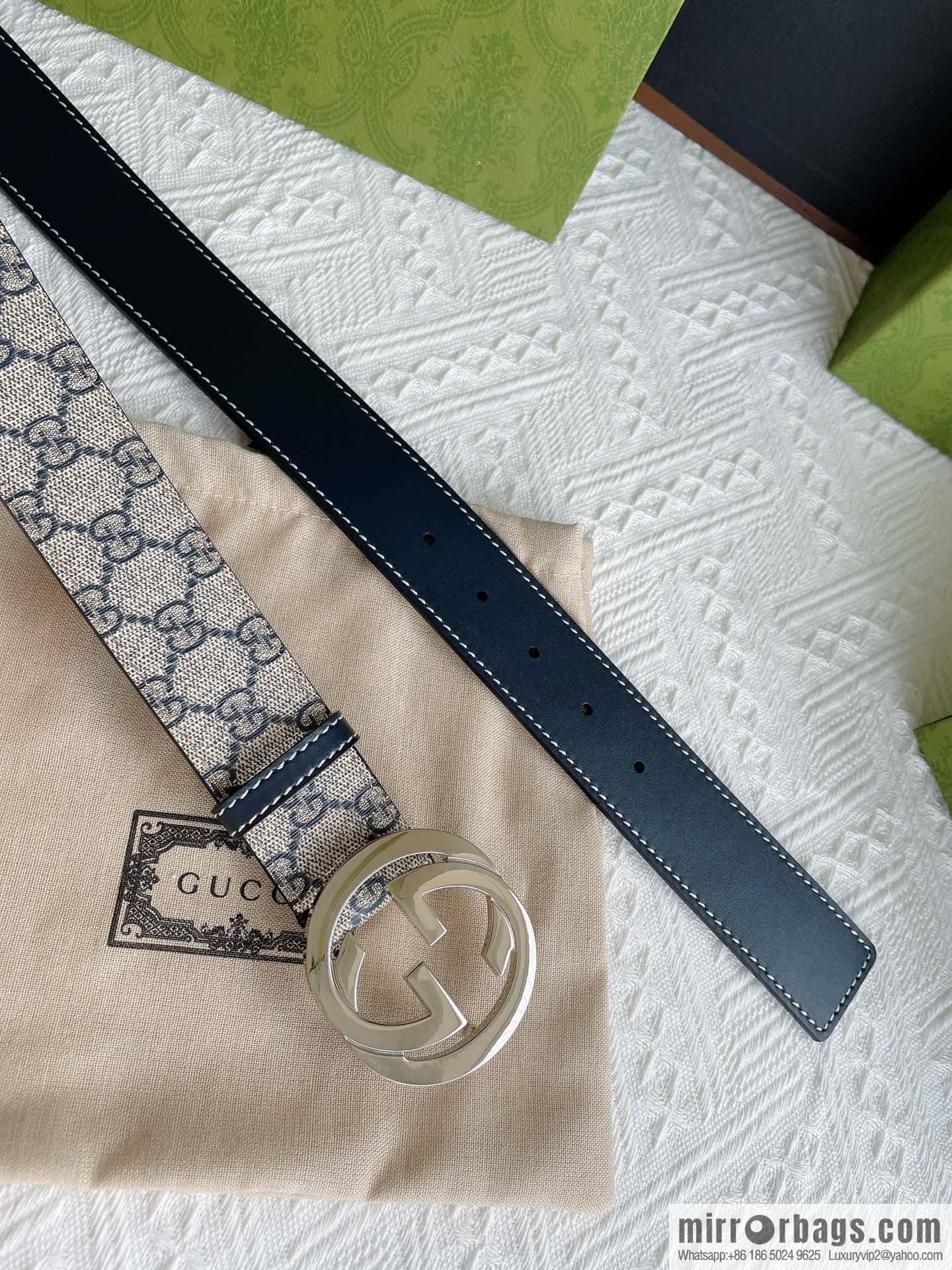 Gucci Gucci, exquisite polished double G buckle classic men's 3.8cm belt