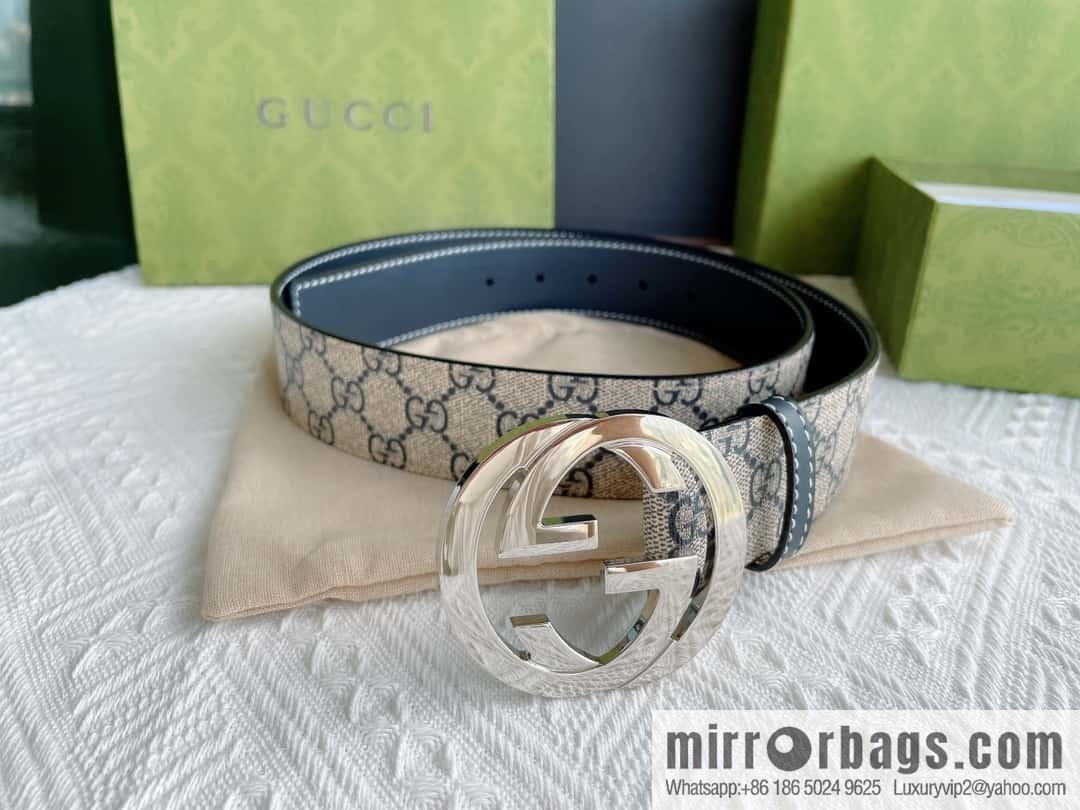 Gucci Gucci, exquisite polished double G buckle classic men's 3.8cm belt