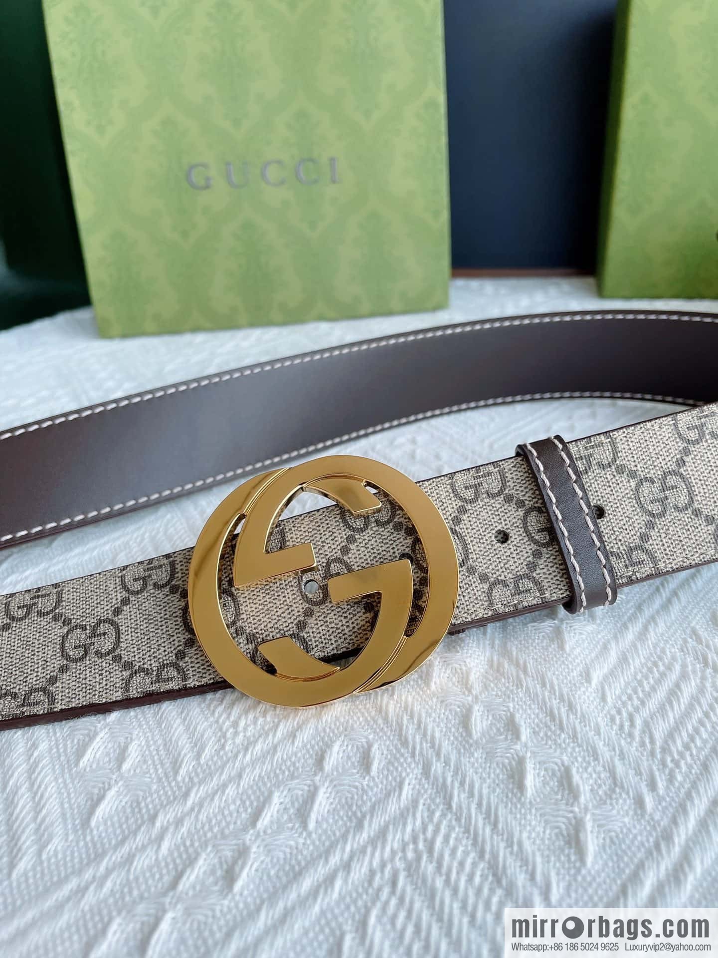 Gucci Gucci, exquisite polished double G buckle classic men's 3.8cm belt