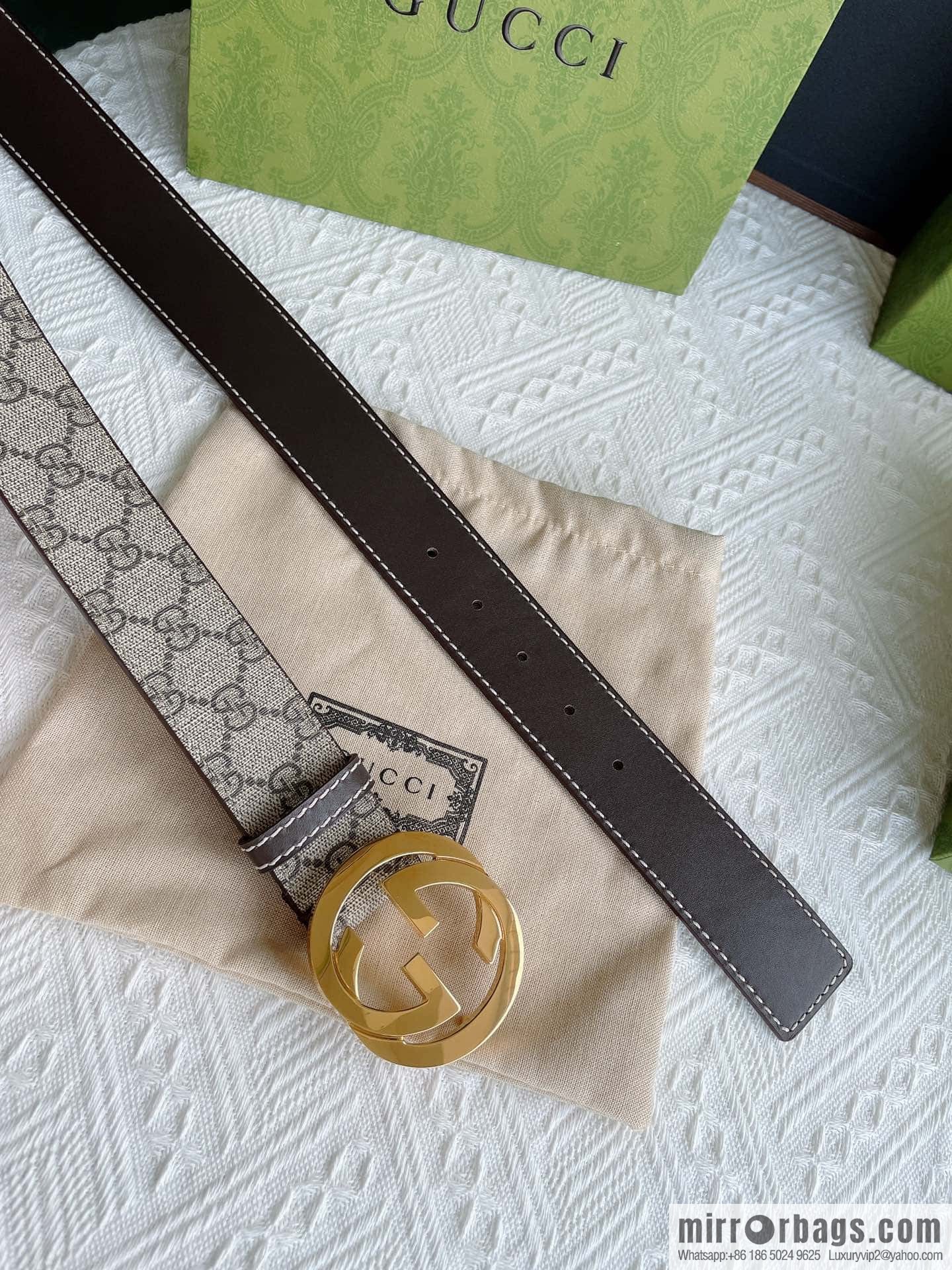Gucci Gucci, exquisite polished double G buckle classic men's 3.8cm belt