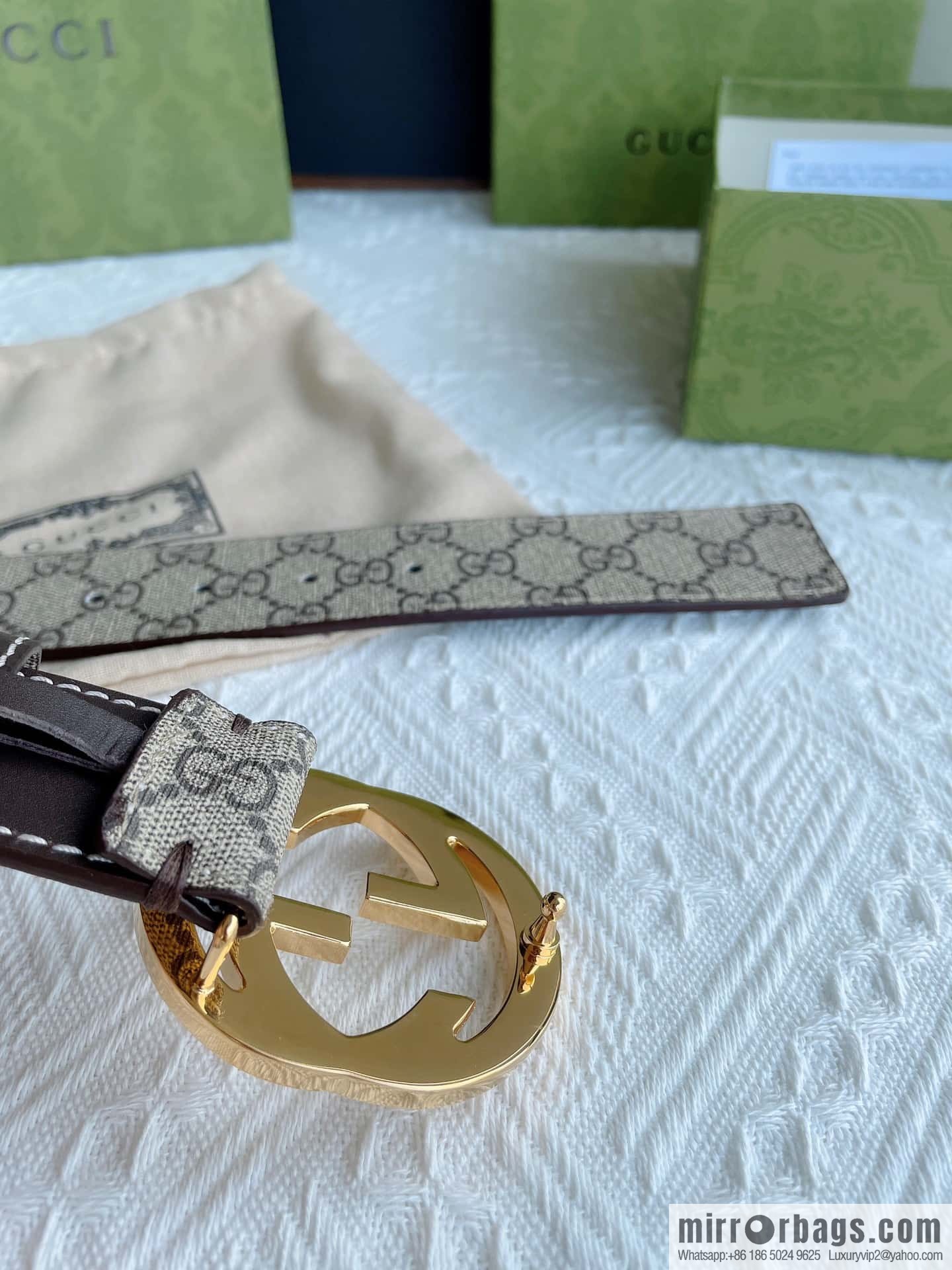 Gucci Gucci, exquisite polished double G buckle classic men's 3.8cm belt