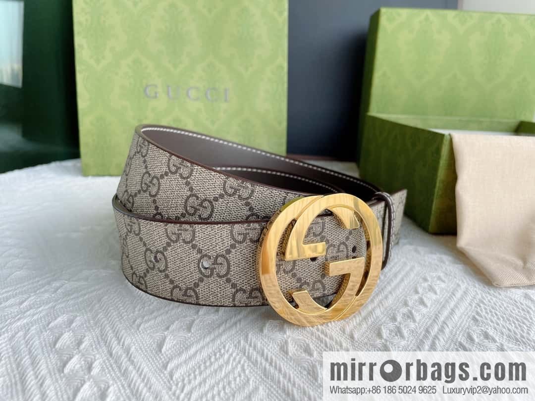 Gucci Gucci, exquisite polished double G buckle classic men's 3.8cm belt