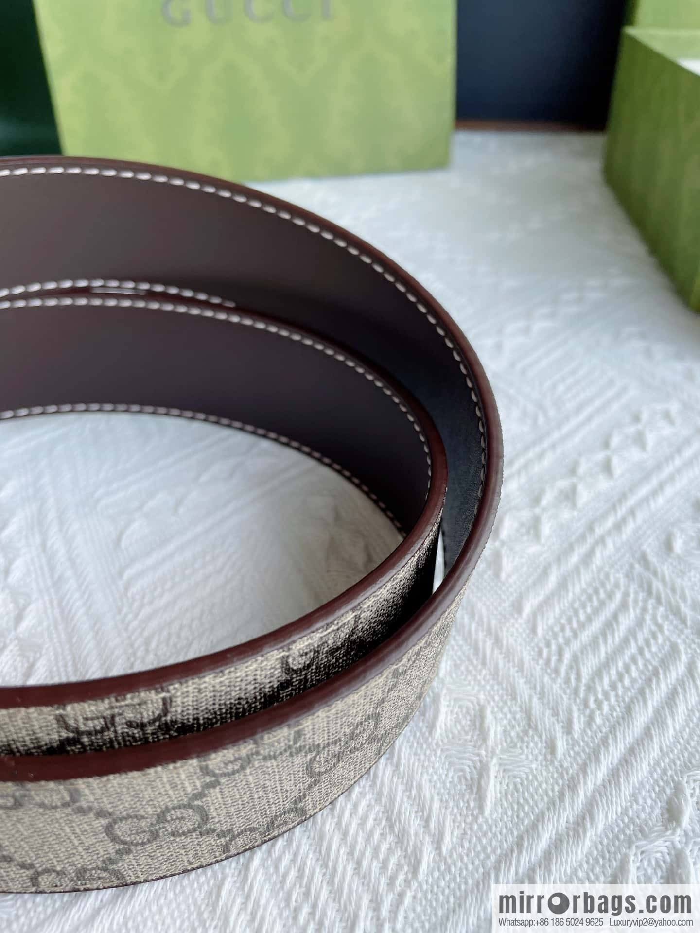 Gucci Gucci, exquisite polished double G buckle classic men's 3.8cm belt