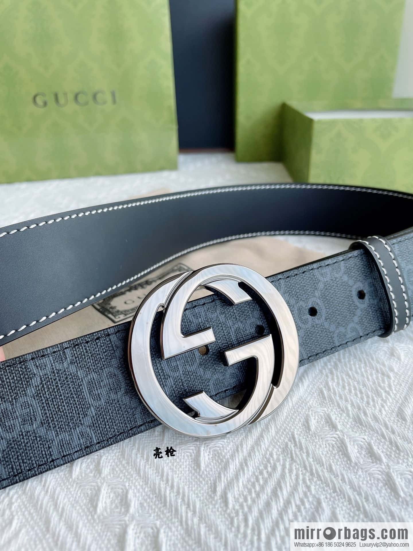 Gucci Gucci, exquisite polished double G buckle classic men's 3.8cm belt