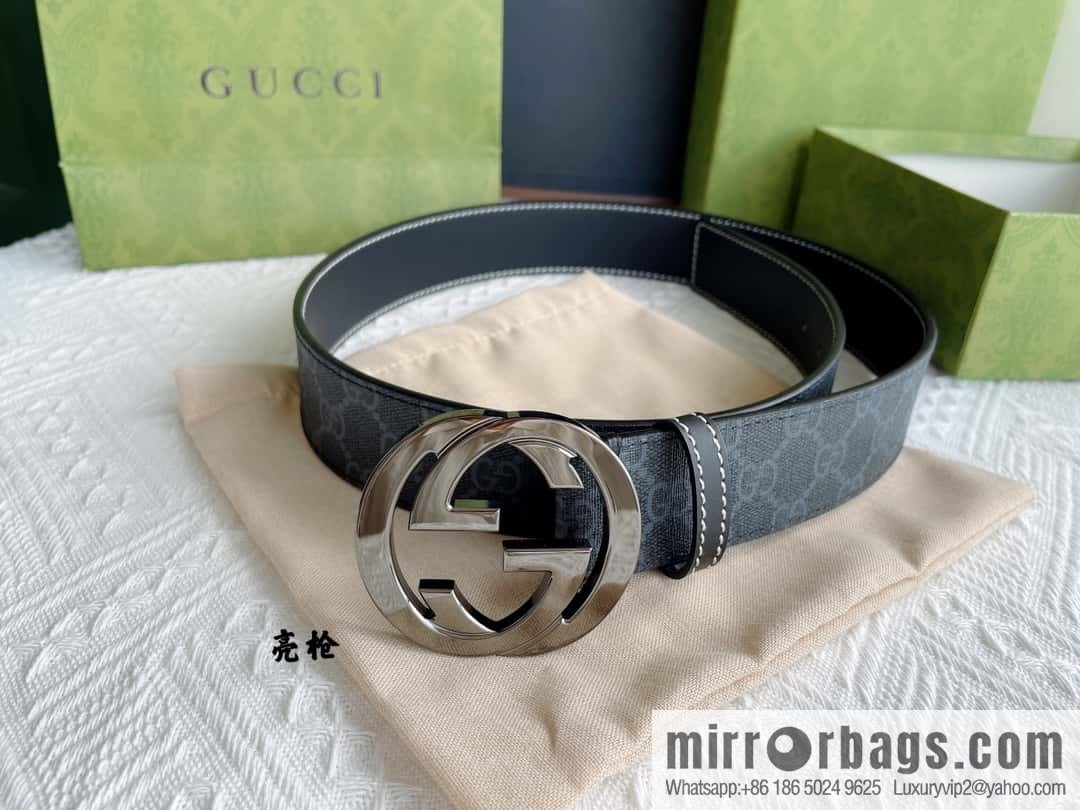 Gucci Gucci, exquisite polished double G buckle classic men's 3.8cm belt