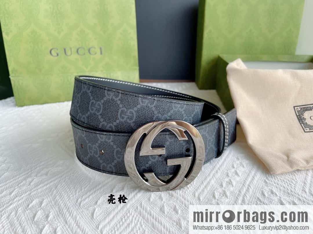 Gucci Gucci, exquisite polished double G buckle classic men's 3.8cm belt