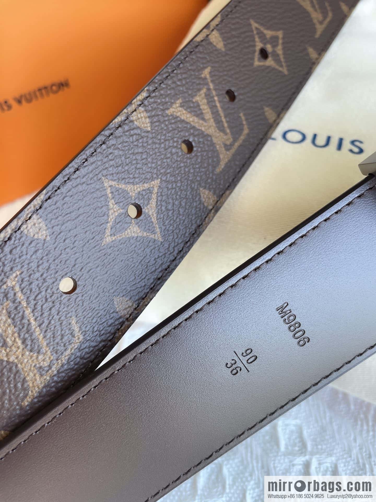LOUIS VUITTON Classic brown checkerboard/black checkerboard/presbyopia 40mm belt