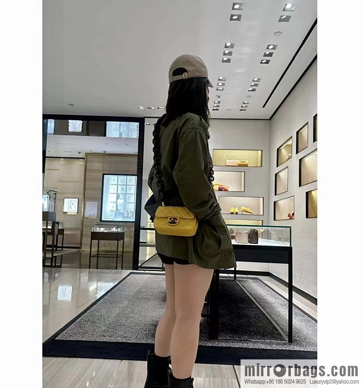 CHANEL 23A Premium Handicraft Workshop Series, Dakar mahogany cf big mini bag AS4165 yellow