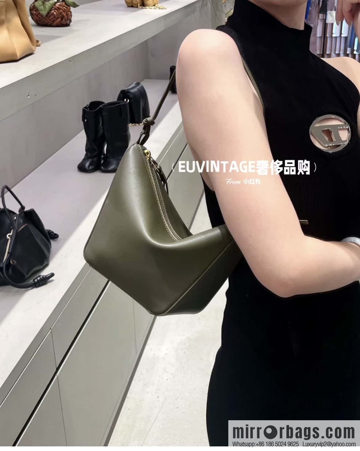 LOEWE new hammock armpit bag 0687 khaki green