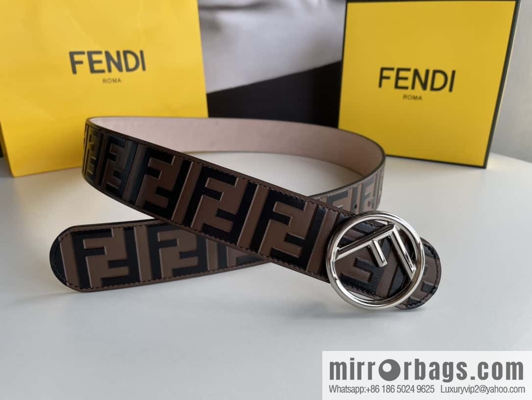 FENDI Fendi with F is Fendi logo shape buckle print belt 4.0 cm
