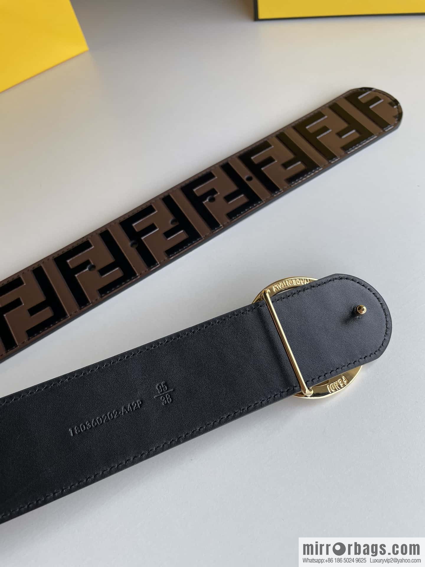 FENDI Fendi with F is Fendi logo shape buckle print belt 4.0 cm
