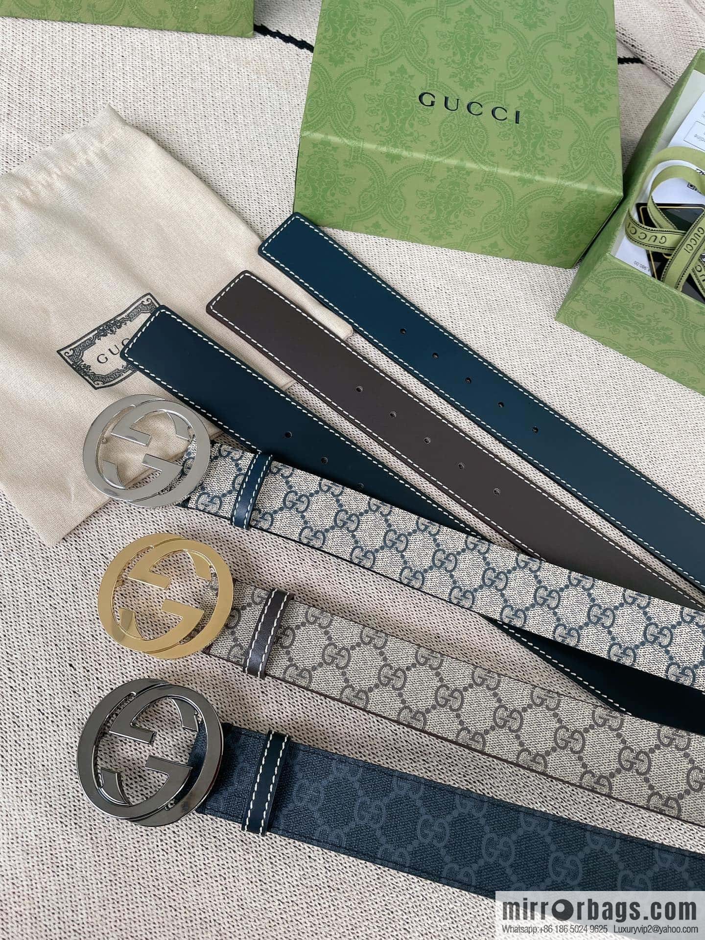GUCCI Gucci, Classic PVC Material Double G Button Head Men's Double G Belt