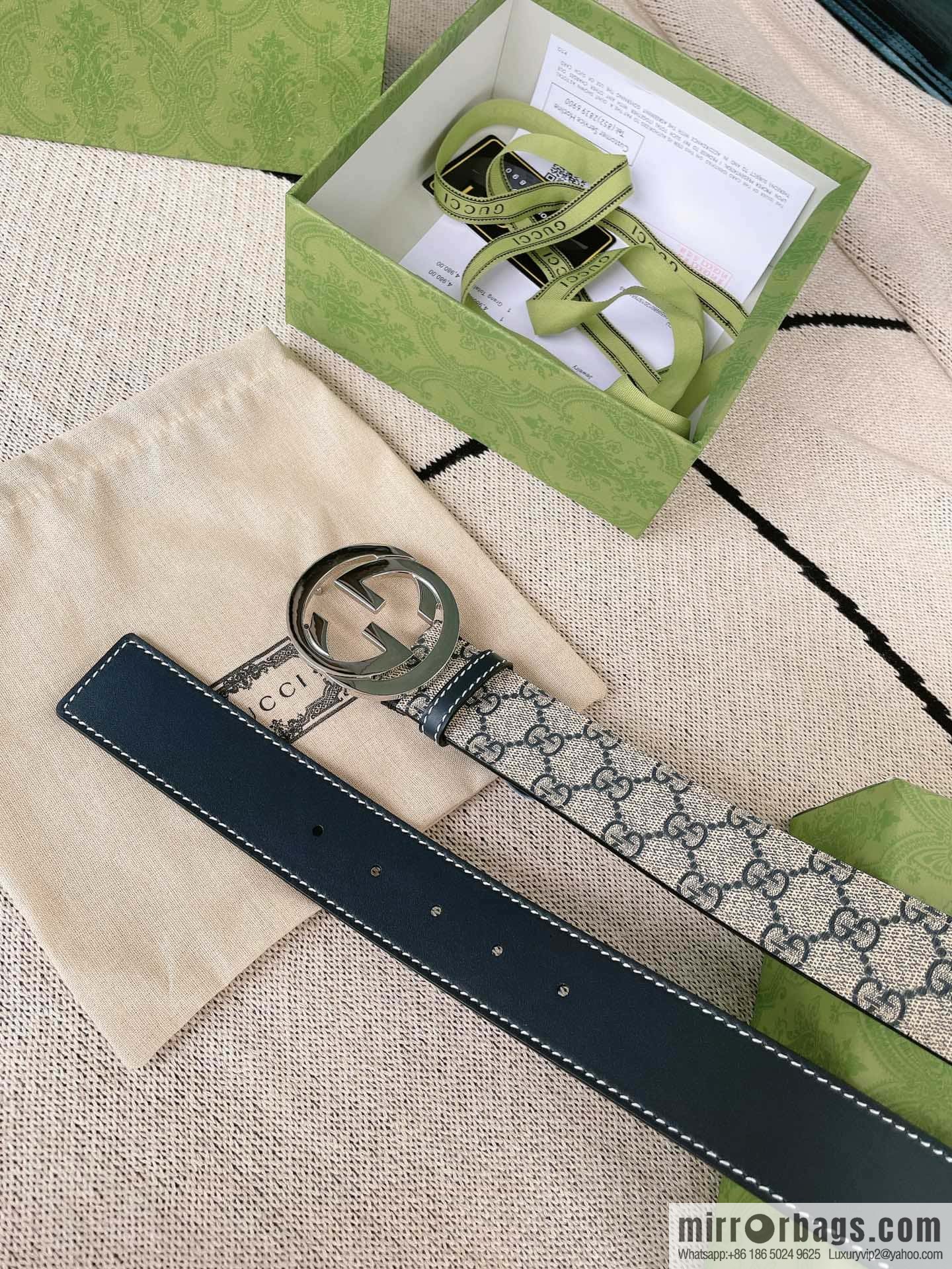 GUCCI Gucci, Classic PVC Material Double G Button Head Men's Double G Belt
