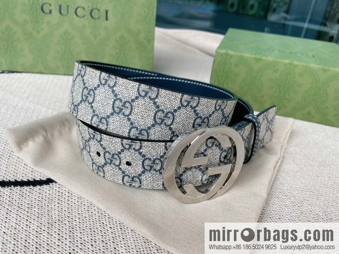 GUCCI Gucci, Classic PVC Material Double G Button Head Men's Double G Belt