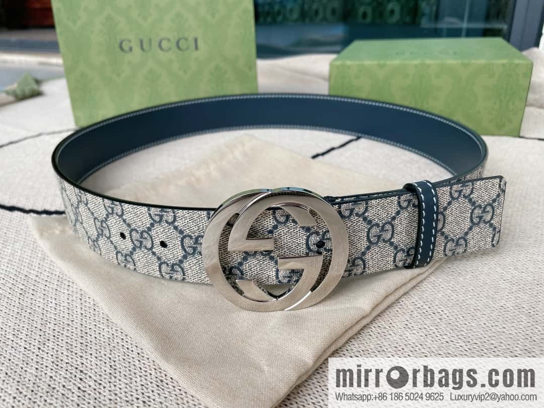 GUCCI Gucci, Classic PVC Material Double G Button Head Men's Double G Belt