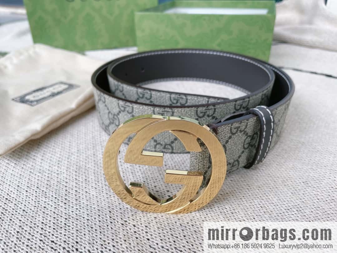 GUCCI Gucci, Classic PVC Material Double G Button Head Men's Double G Belt
