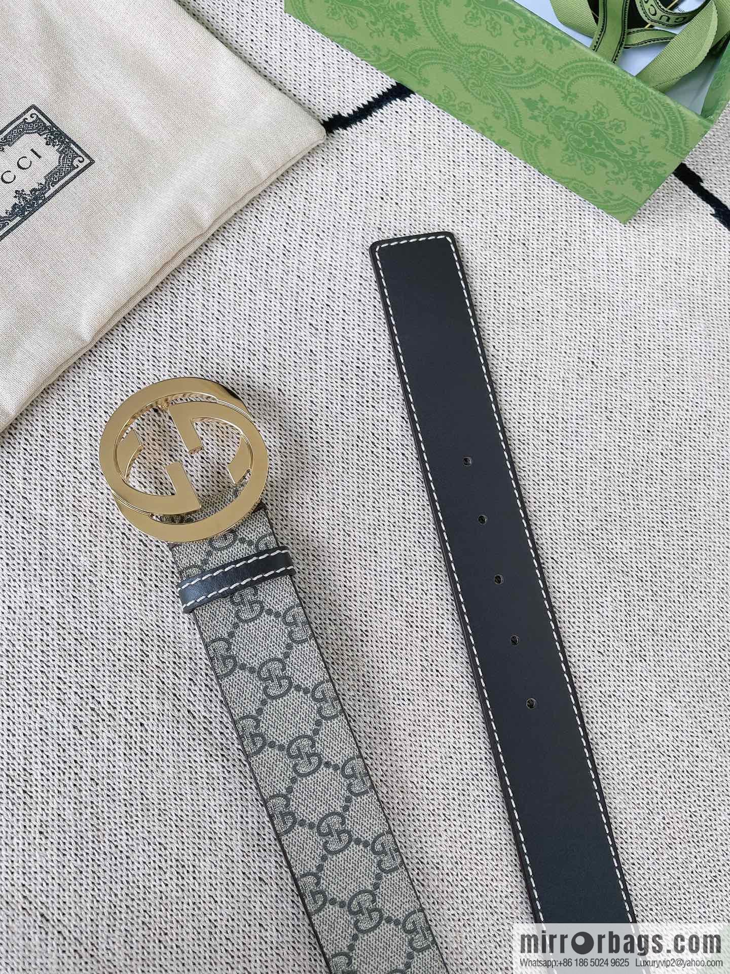 GUCCI Gucci, Classic PVC Material Double G Button Head Men's Double G Belt