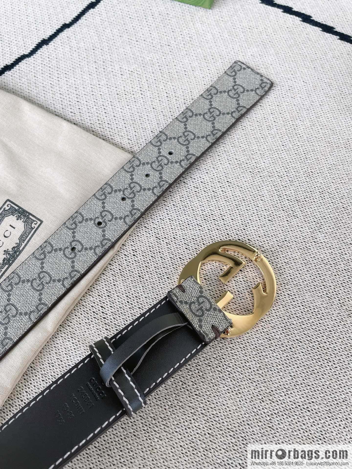 GUCCI Gucci, Classic PVC Material Double G Button Head Men's Double G Belt