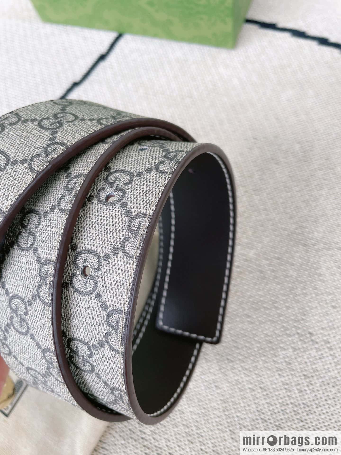 GUCCI Gucci, Classic PVC Material Double G Button Head Men's Double G Belt