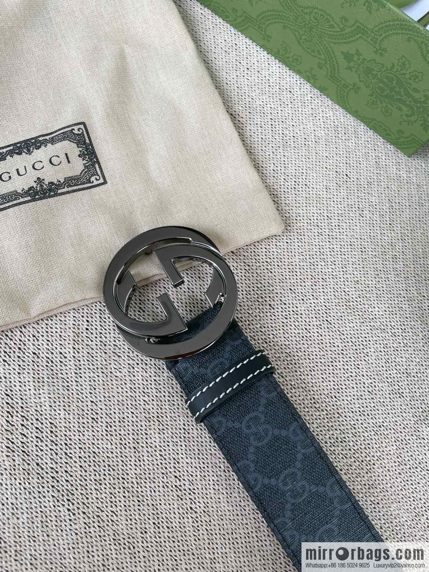 GUCCI Gucci, Classic PVC Material Double G Button Head Men's Double G Belt