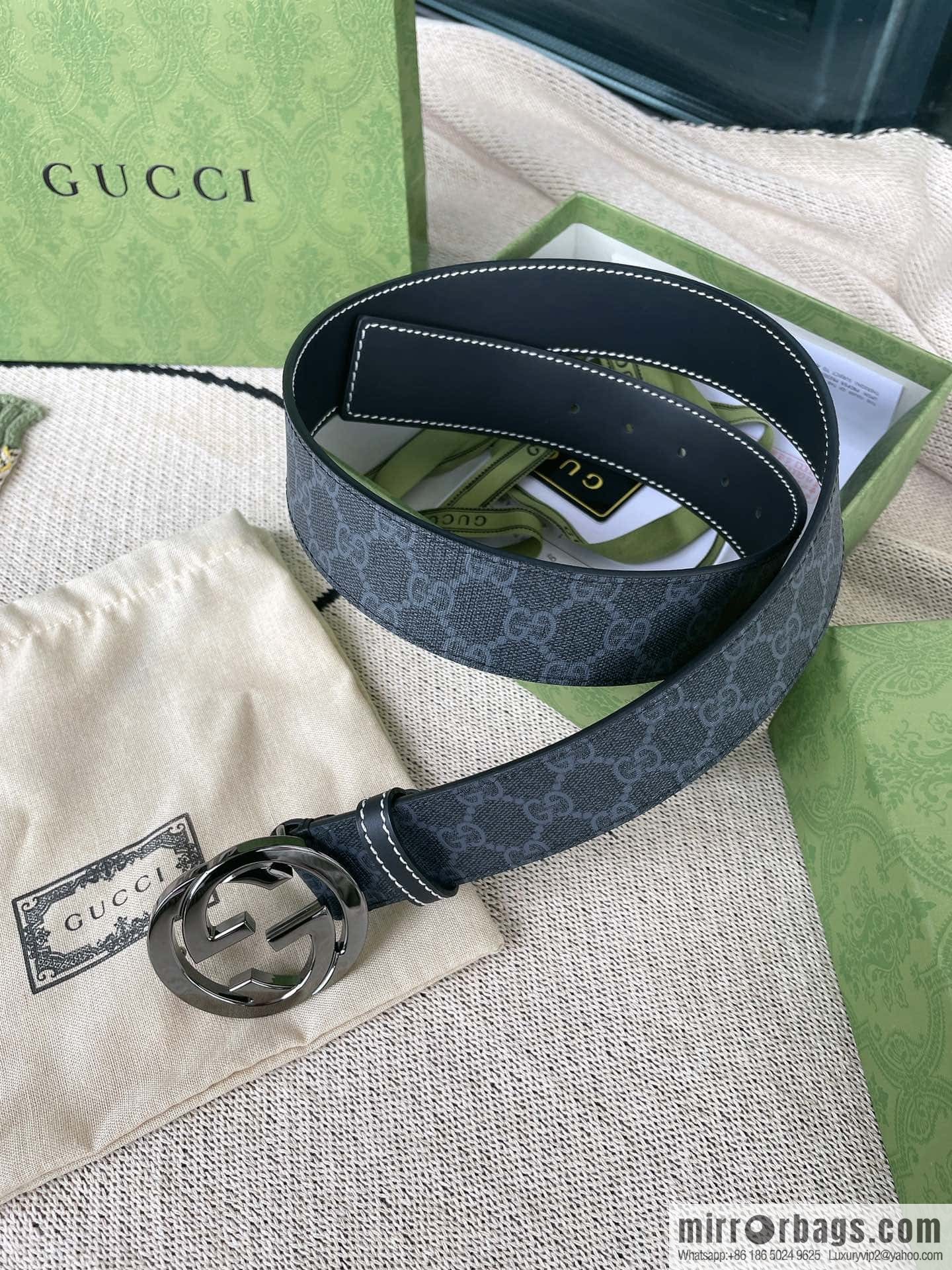 GUCCI Gucci, Classic PVC Material Double G Button Head Men's Double G Belt