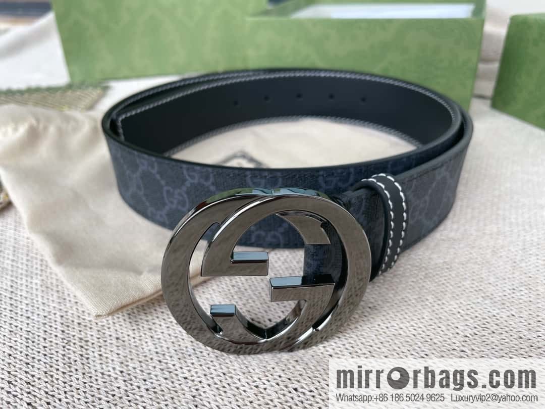 GUCCI Gucci, Classic PVC Material Double G Button Head Men's Double G Belt