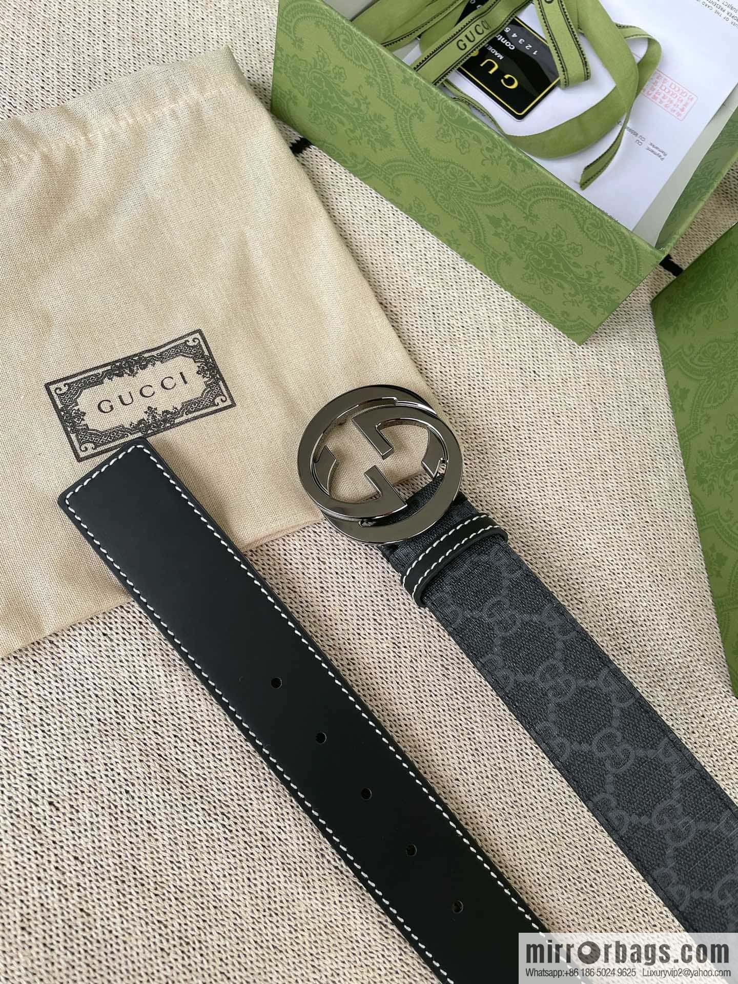 GUCCI Gucci, Classic PVC Material Double G Button Head Men's Double G Belt
