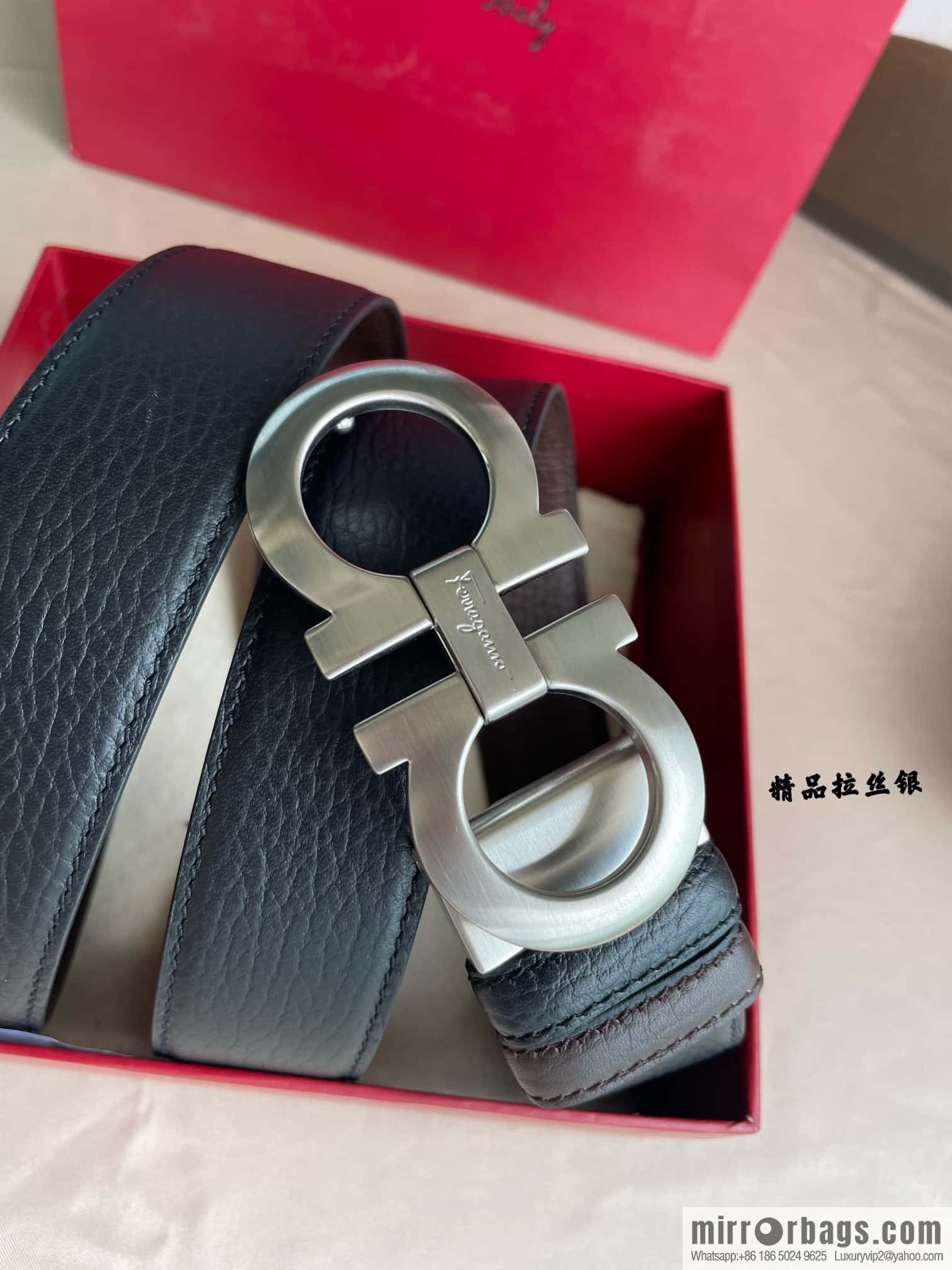 Ferragamo, double horseshoe buckle rich waist belt 3.5cm