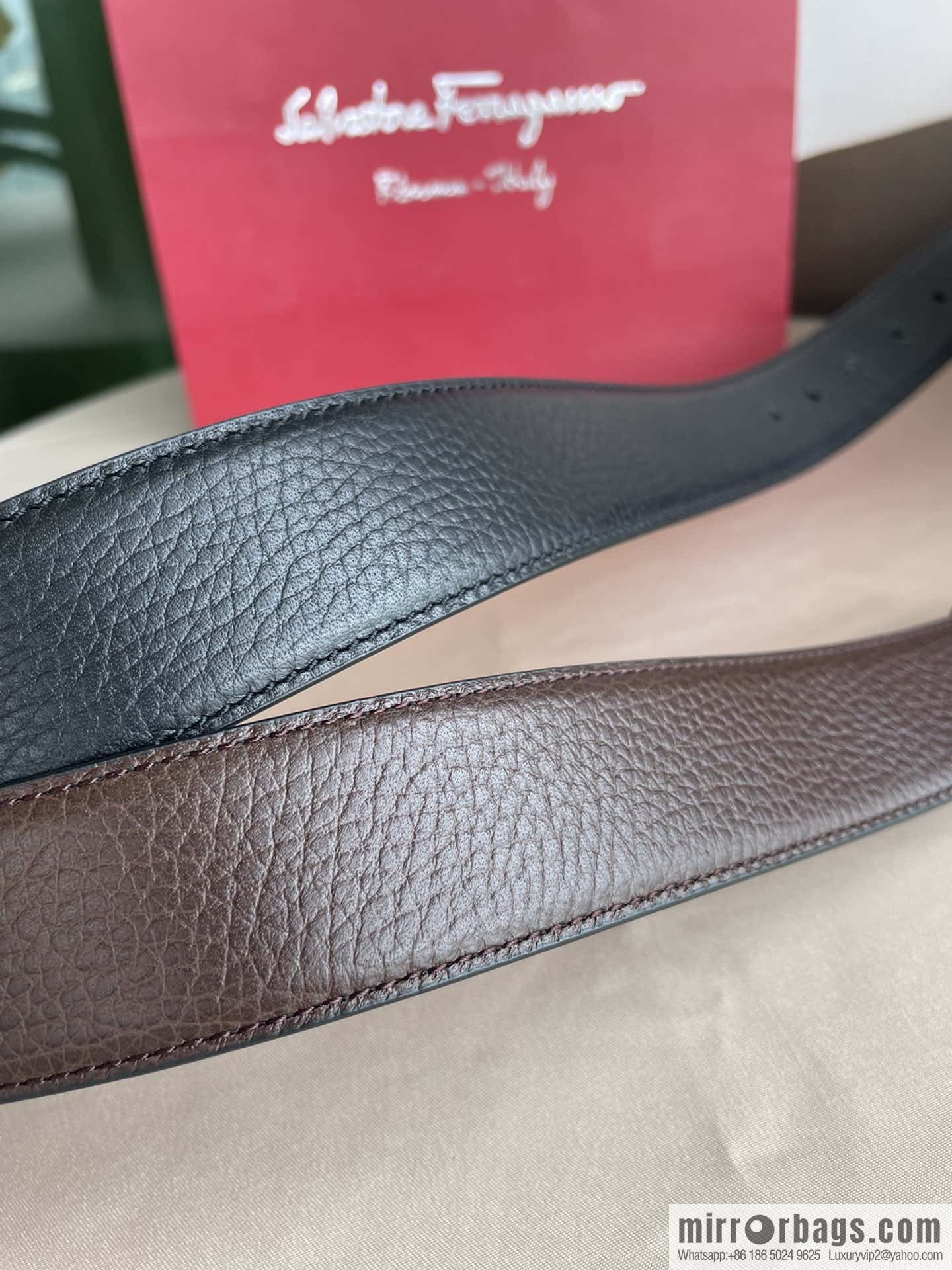 Ferragamo, double horseshoe buckle rich waist belt 3.5cm