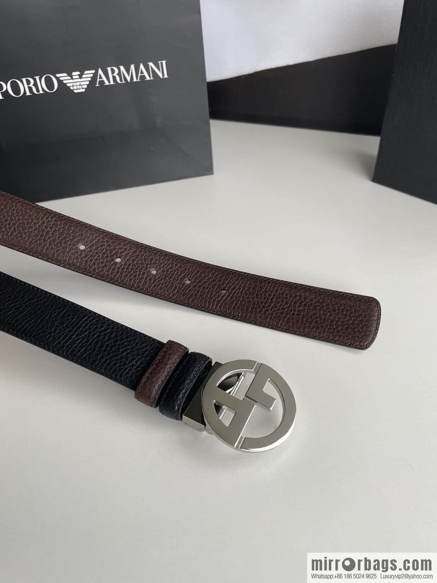 Giorgio Armani (Italy) Men's belt width 3.5cm