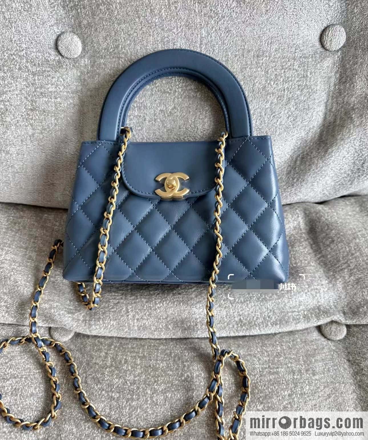 CHANEL 23K autumn and winter series Kelly bag AS4416 blue