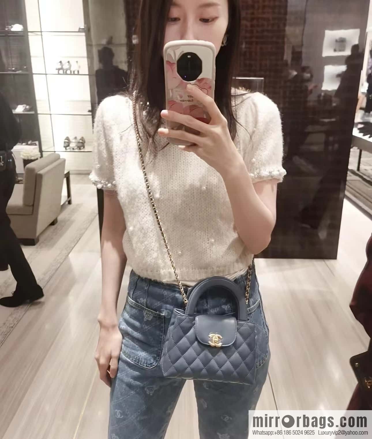 CHANEL 23K autumn and winter series Kelly bag AS4416 blue