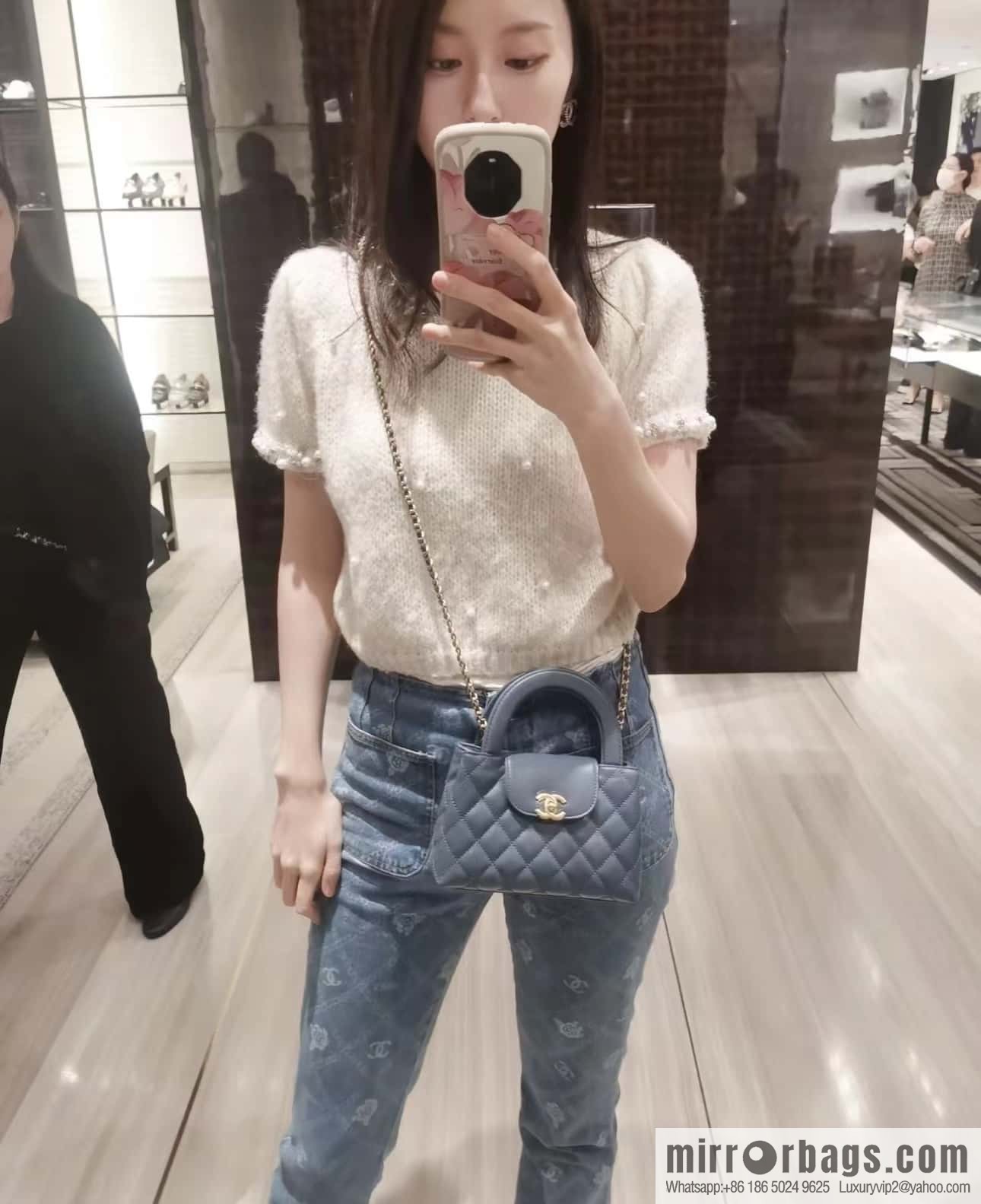 CHANEL 23K autumn and winter series Kelly bag AS4416 blue