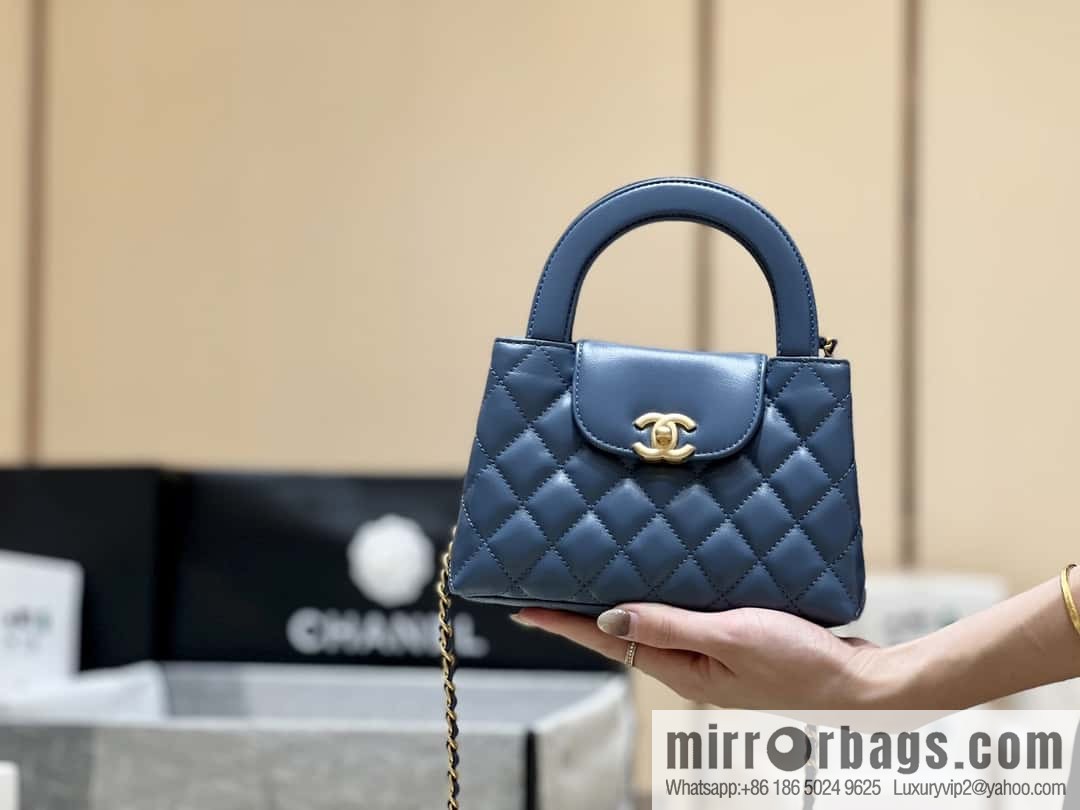 CHANEL 23K autumn and winter series Kelly bag AS4416 blue