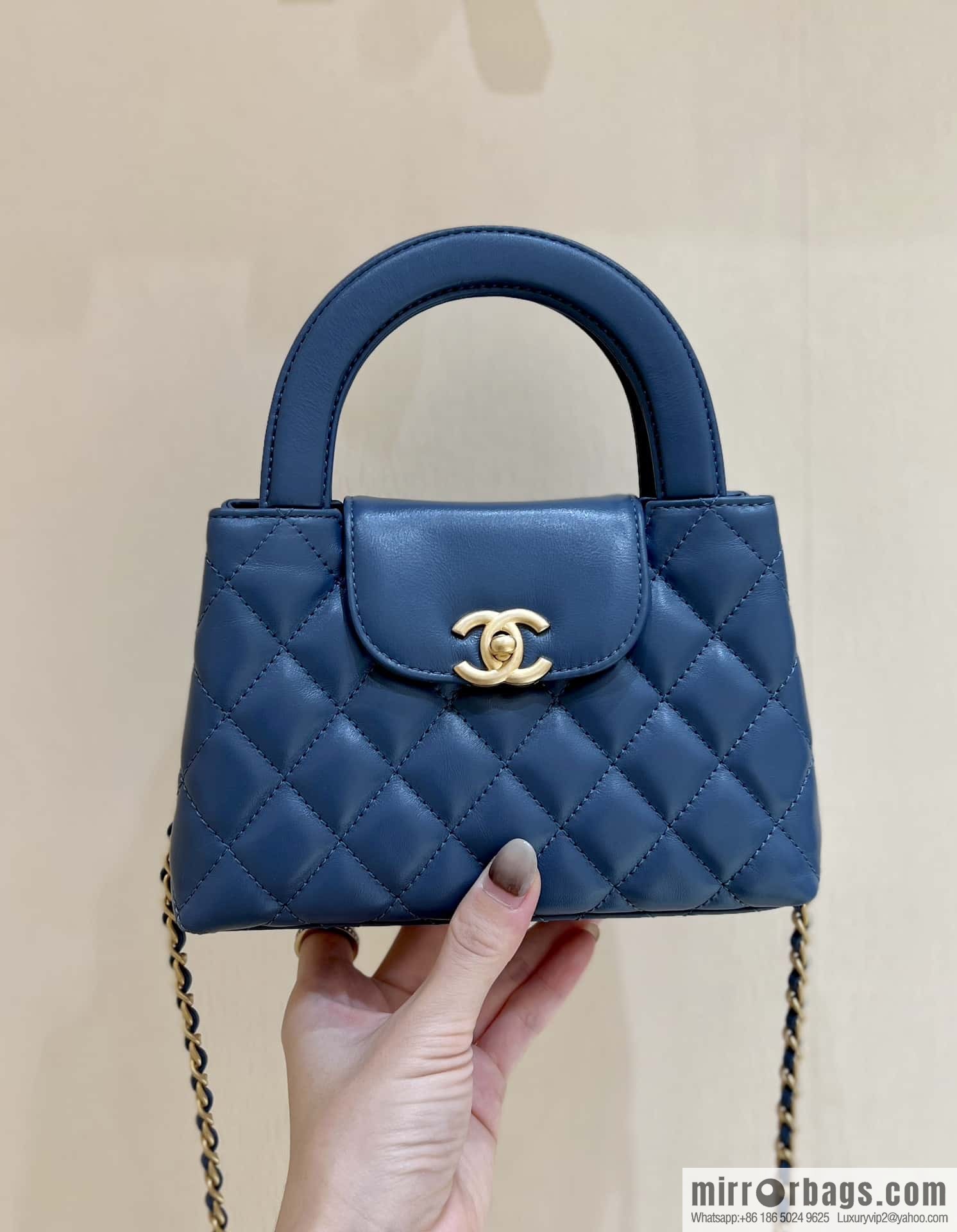 CHANEL 23K autumn and winter series Kelly bag AS4416 blue