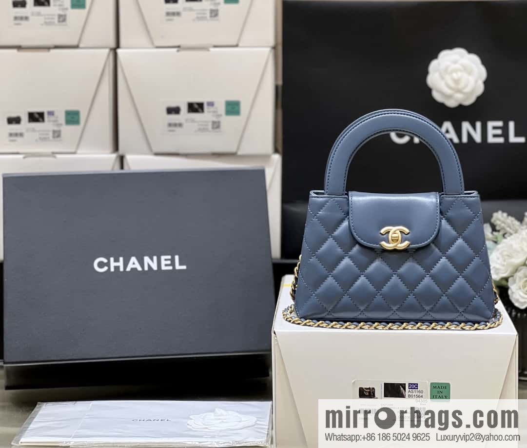 CHANEL 23K autumn and winter series Kelly bag AS4416 blue