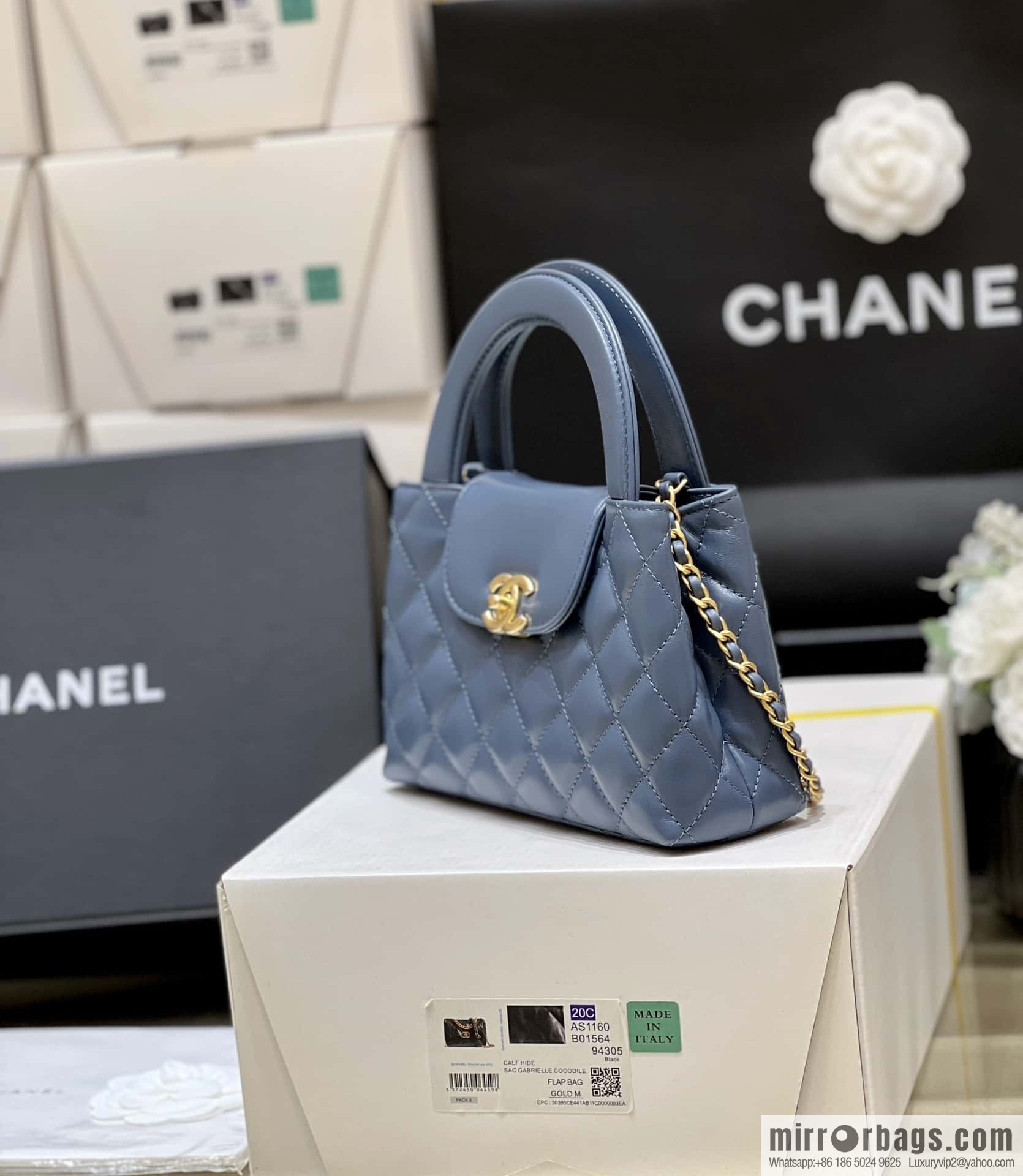 CHANEL 23K autumn and winter series Kelly bag AS4416 blue