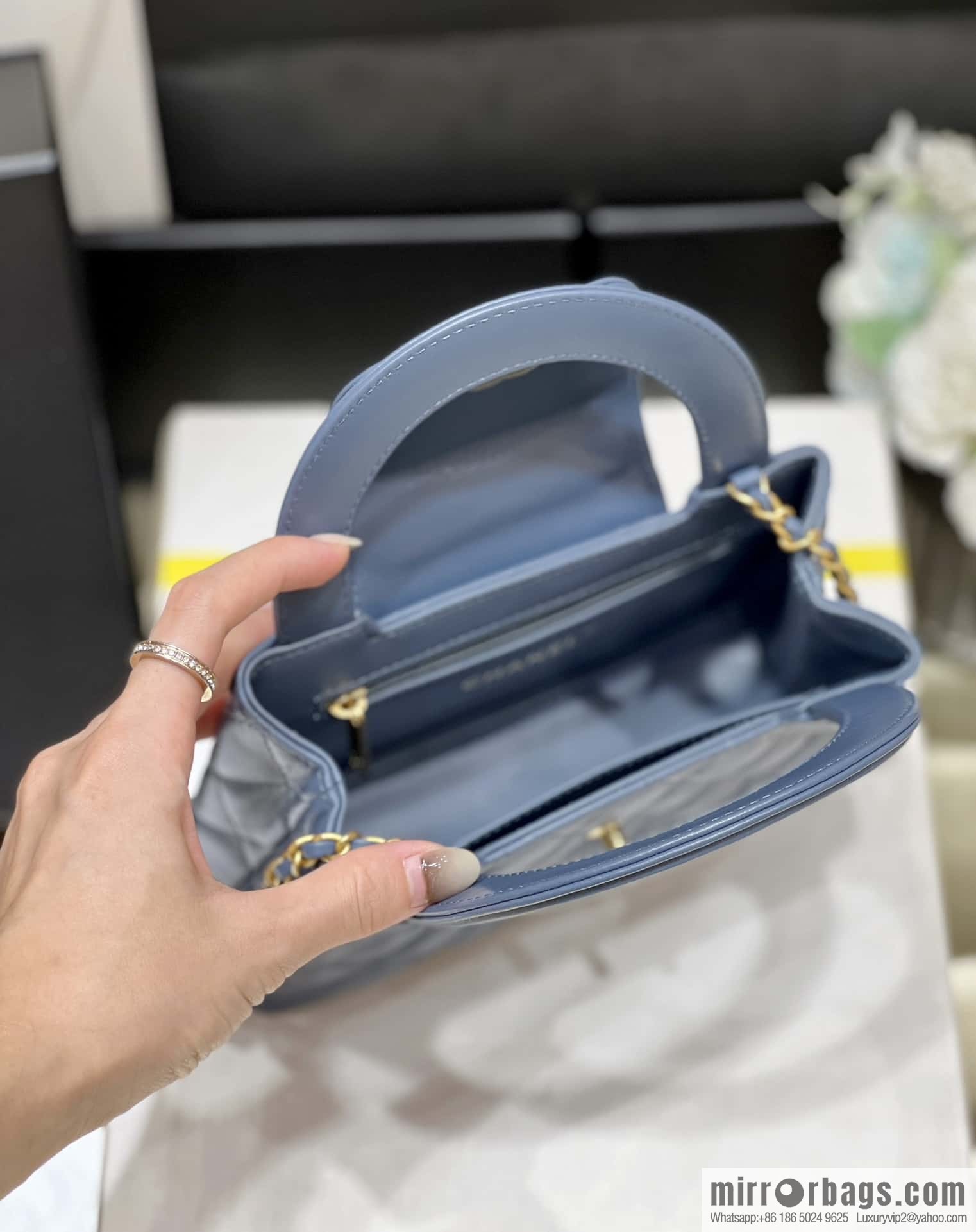 CHANEL 23K autumn and winter series Kelly bag AS4416 blue