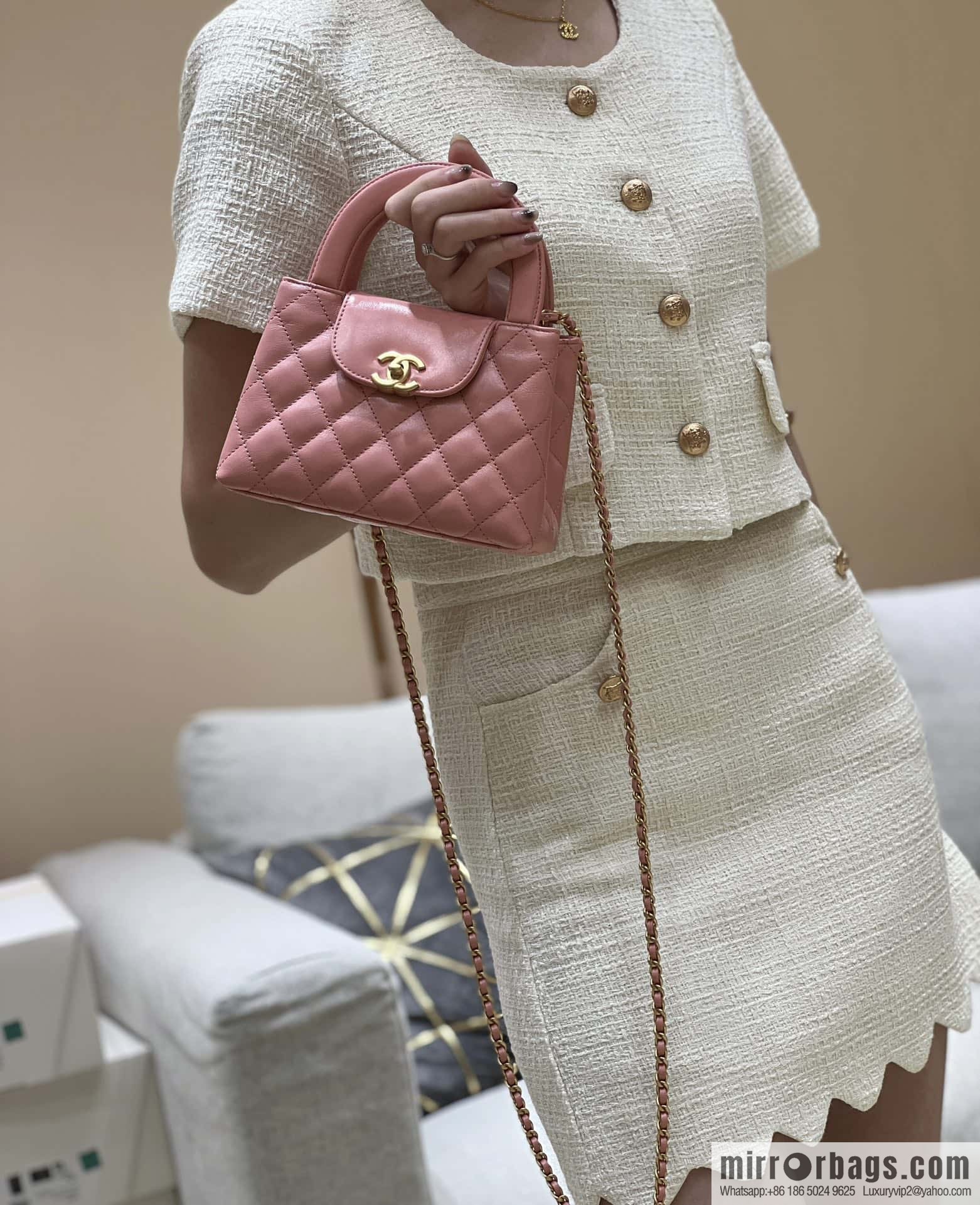 CHANEL 23K autumn and winter series Kelly bag AS4416 lobster powder
