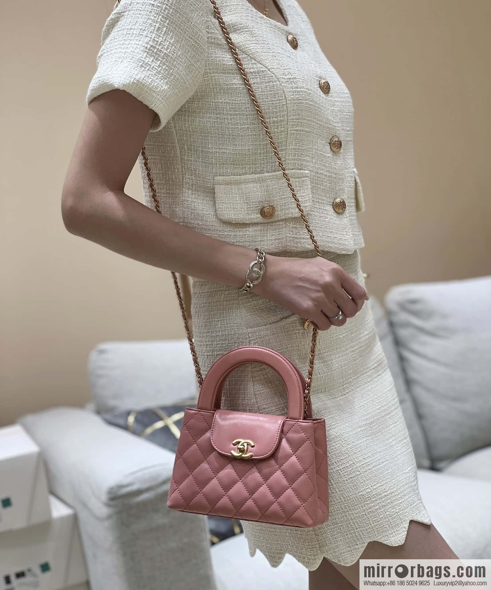 CHANEL 23K autumn and winter series Kelly bag AS4416 lobster powder
