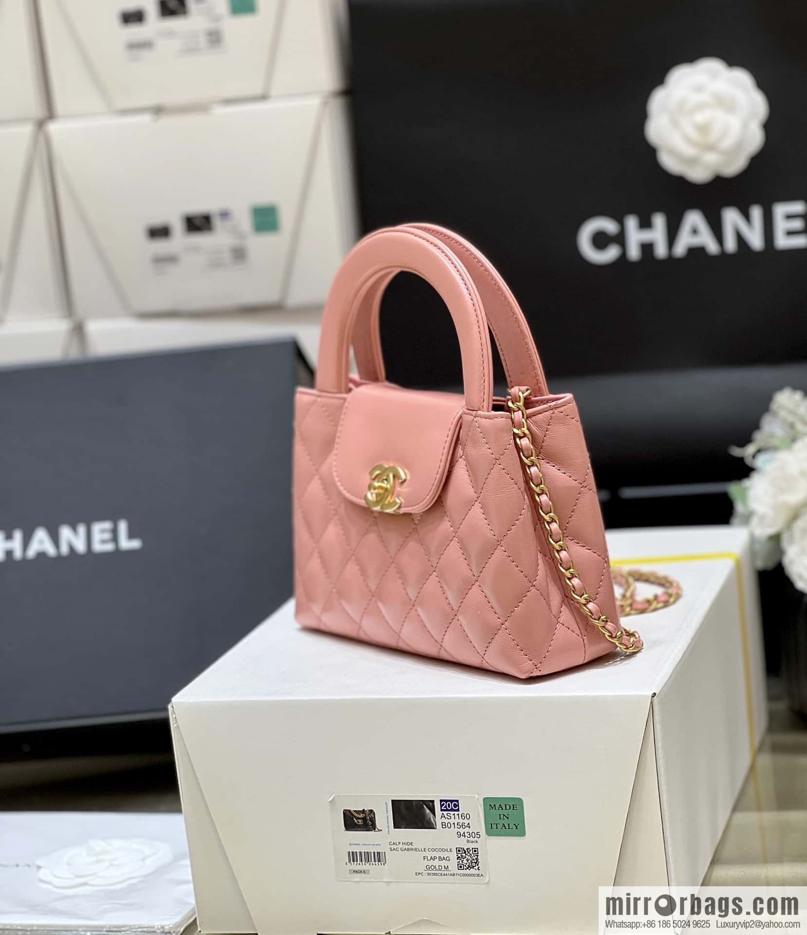 CHANEL 23K autumn and winter series Kelly bag AS4416 lobster powder