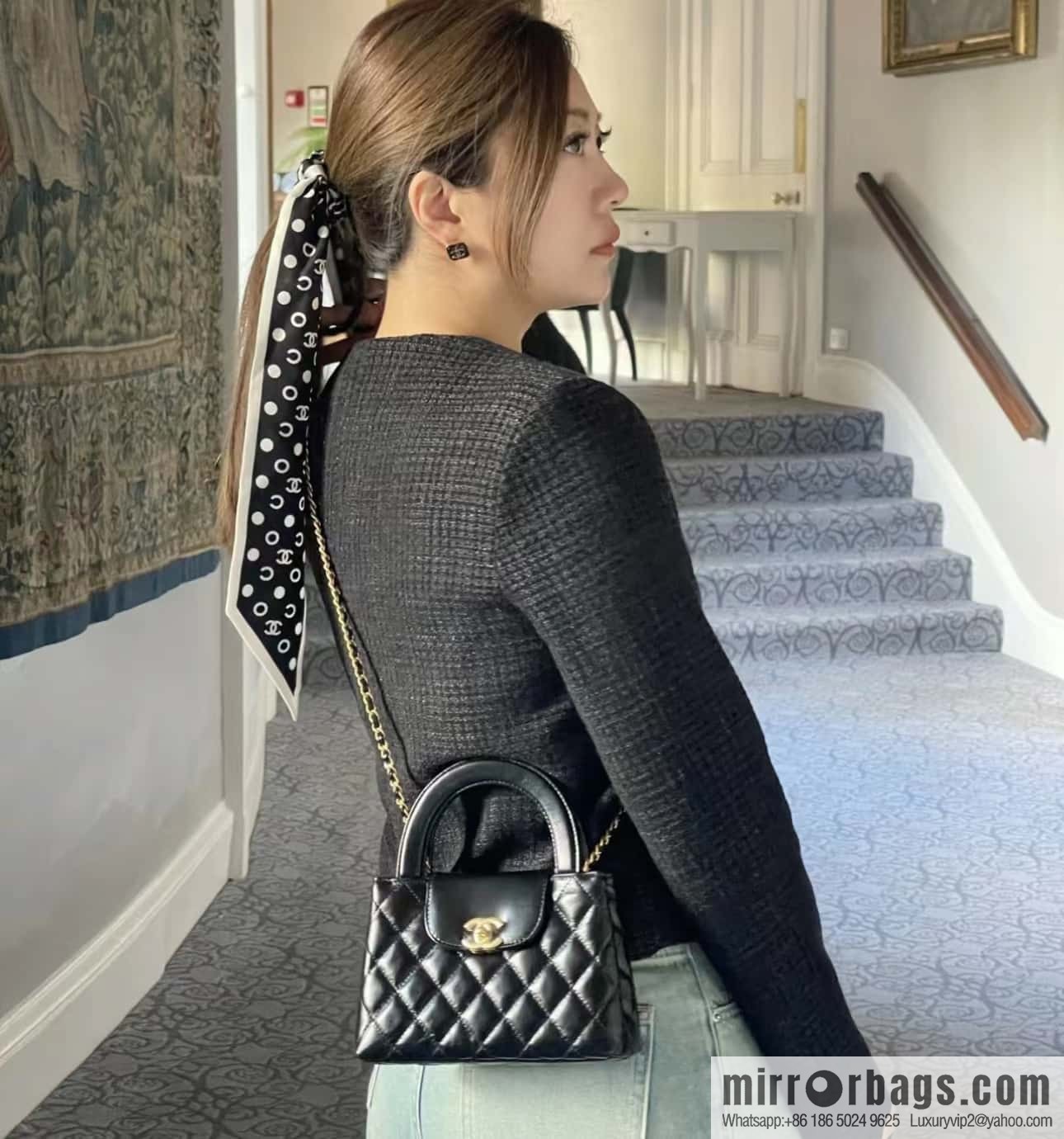 CHANEL 23K autumn and winter series Kelly bag AS4416 black