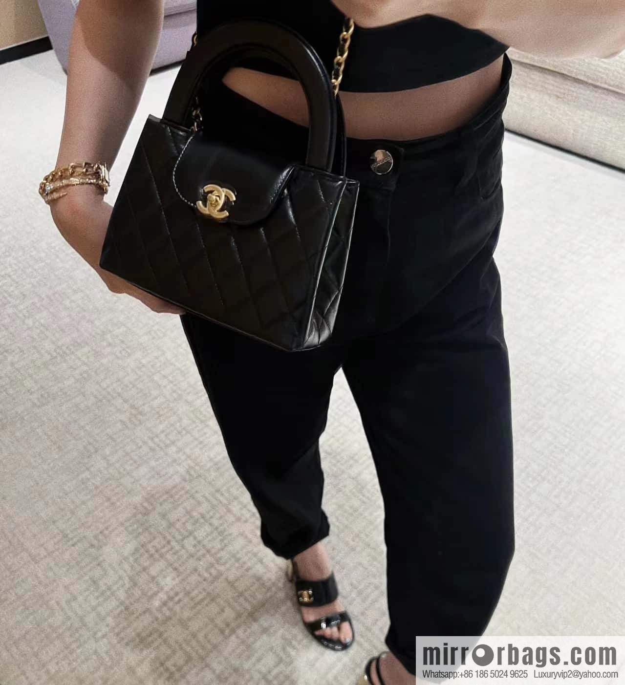 CHANEL 23K autumn and winter series Kelly bag AS4416 black
