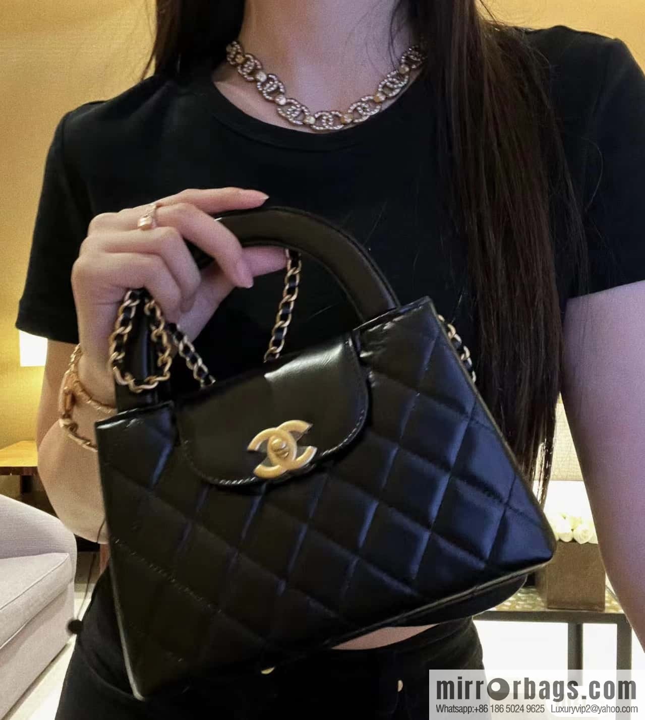 CHANEL 23K autumn and winter series Kelly bag AS4416 black