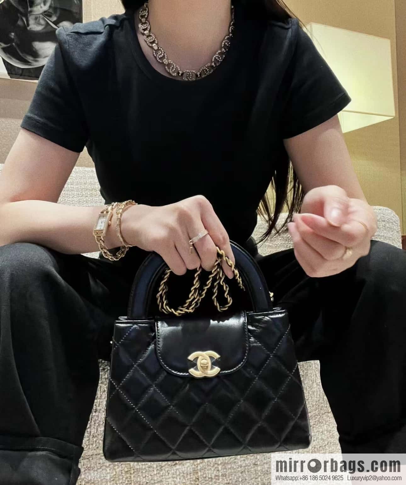 CHANEL 23K autumn and winter series Kelly bag AS4416 black