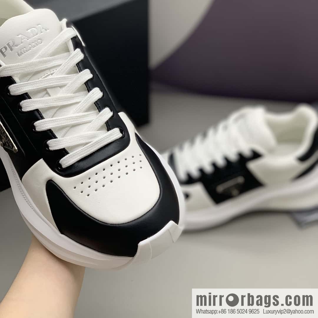 PRADA tongue embossed logo letters, men's sneakers